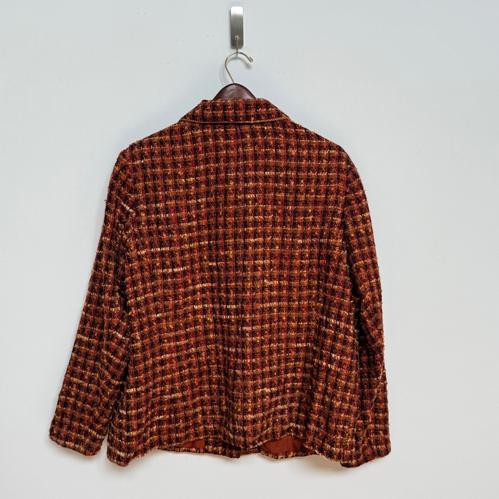 Coldwater Creek Rust Bouclé Tweed Blazer Jacket Fall Multicolor Lady Jacket - Picture 4 of 7